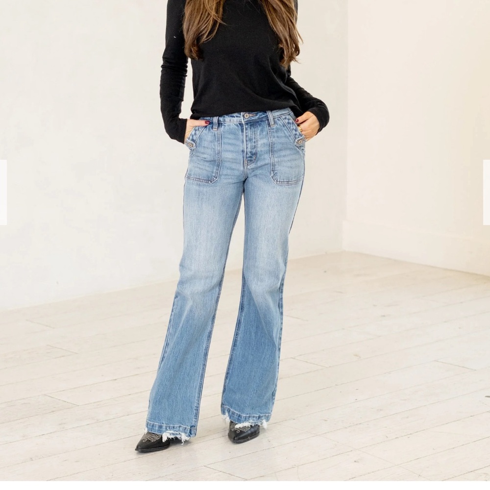 KanCan Blue Flare Wide Leg Jeans